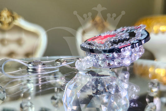 "It's Fine, I'm Fine, Everything is Fine"- Coffee Cat Rhinestone Badge Holder