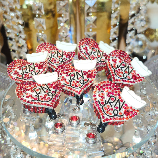 Red RN - Rhinestone Badge Reel