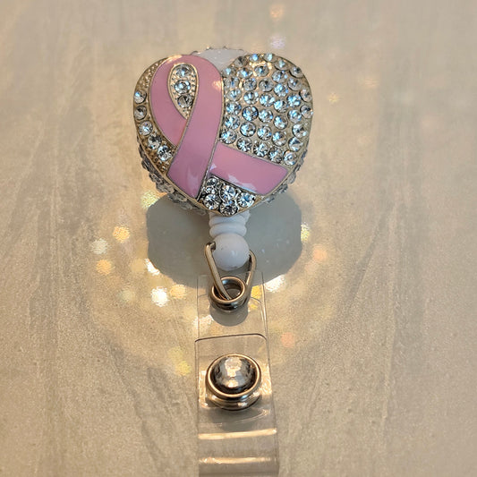 Overcome Breast Cancer - Rhinestone Badge Reel
