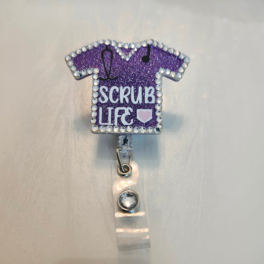 "Scrub Life" - Rhinestone Badge Reel