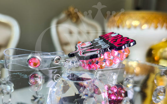 "Nurse in Progress"- Rhinestone Badge Holder