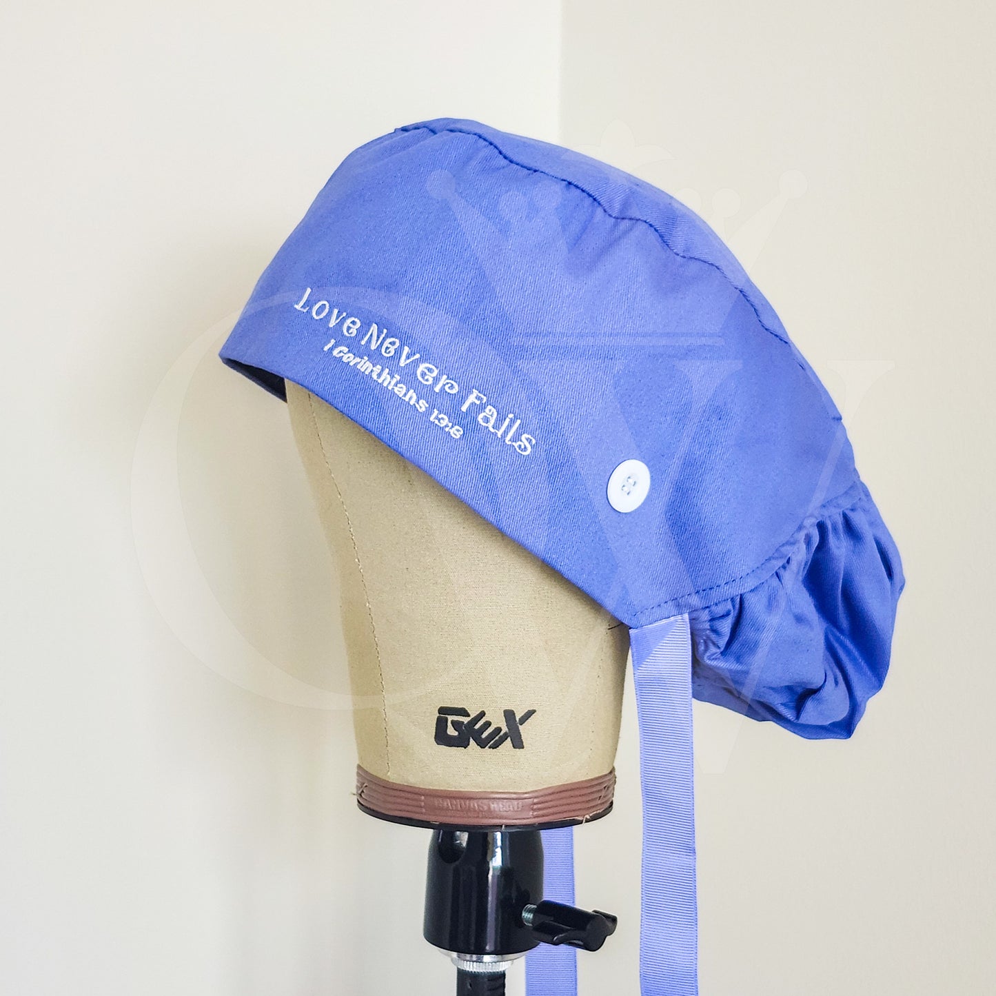 "Love Never Fails" Silk Lining Bonnet Scrub Hats