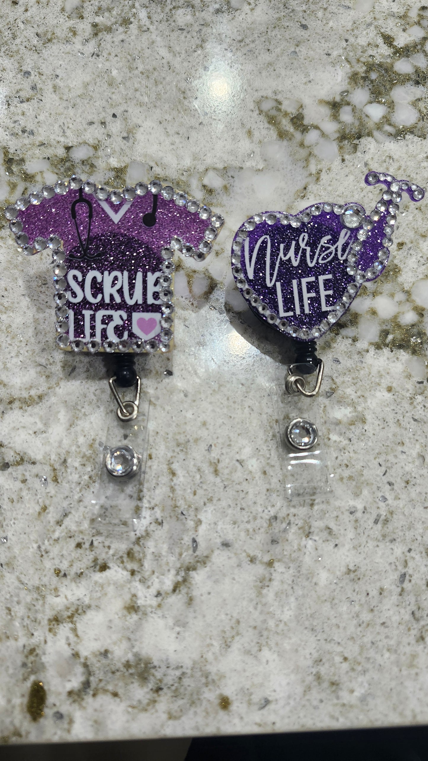 "Scrub Life" - Rhinestone Badge Reel