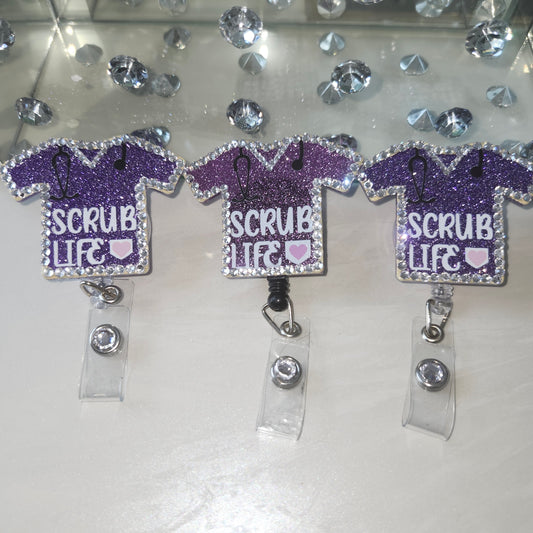 "Scrub Life" - Rhinestone Badge Reel