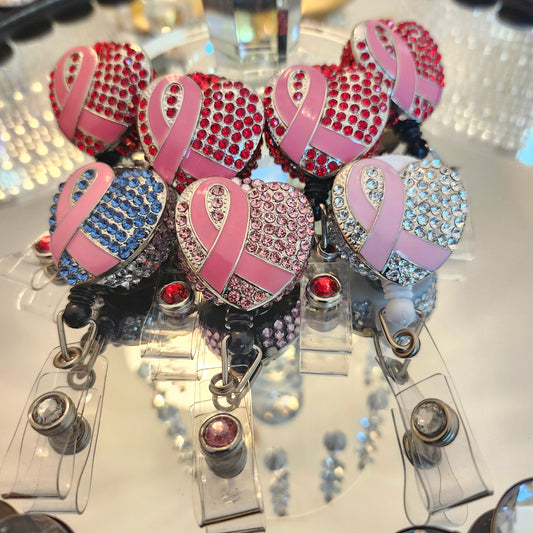 Overcome Breast Cancer -  Rhinestone Badge Reel