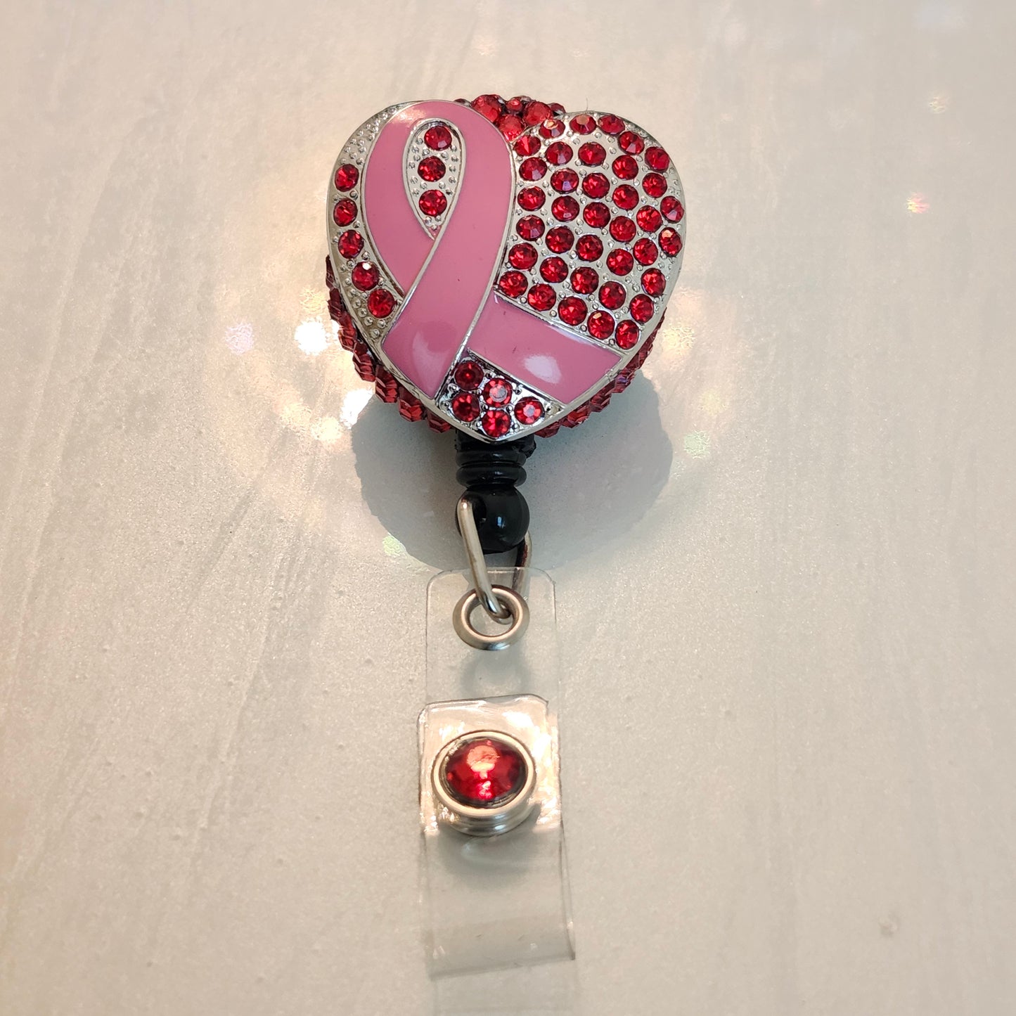 Overcome Breast Cancer -  Rhinestone Badge Reel