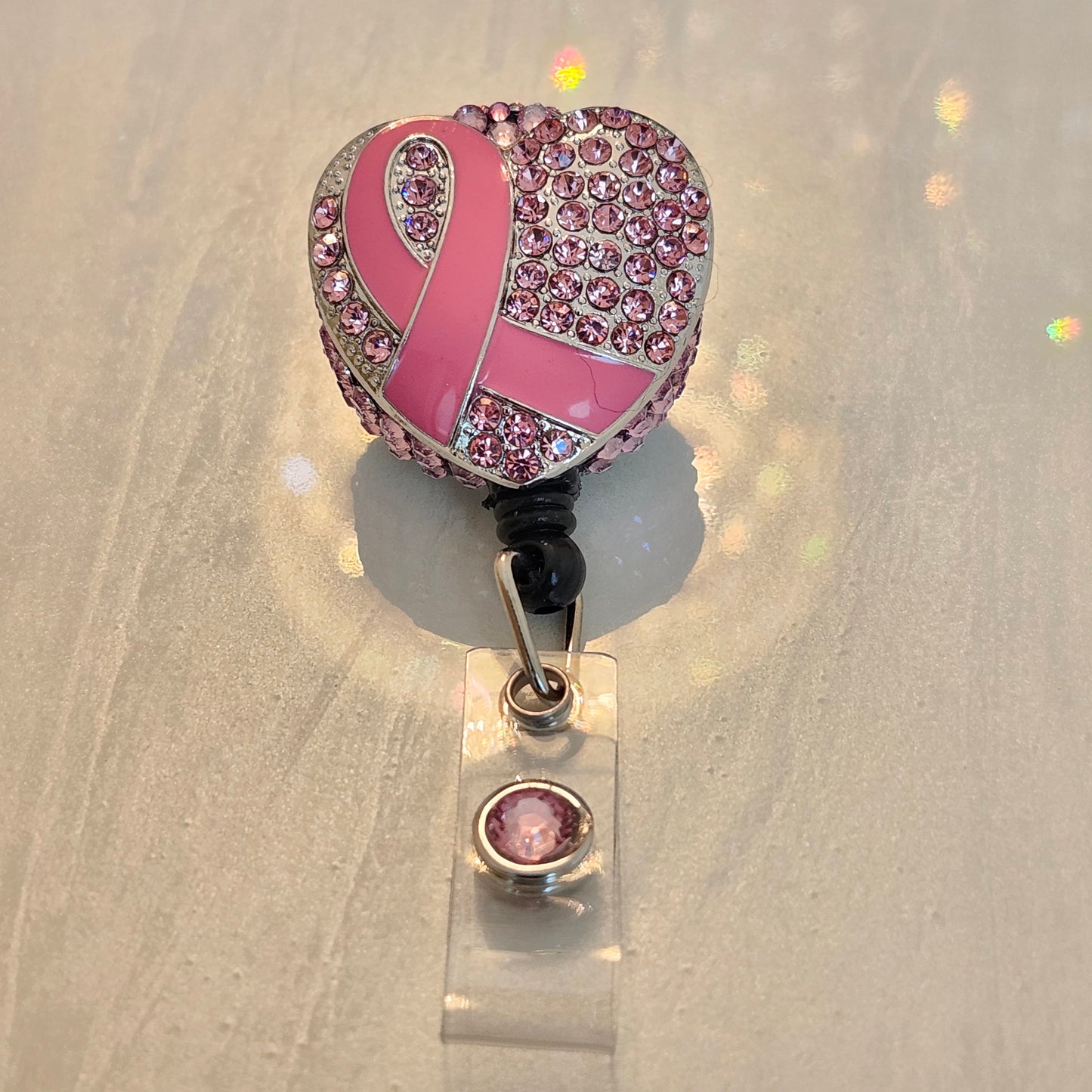 Overcome Breast Cancer -  Rhinestone Badge Reel