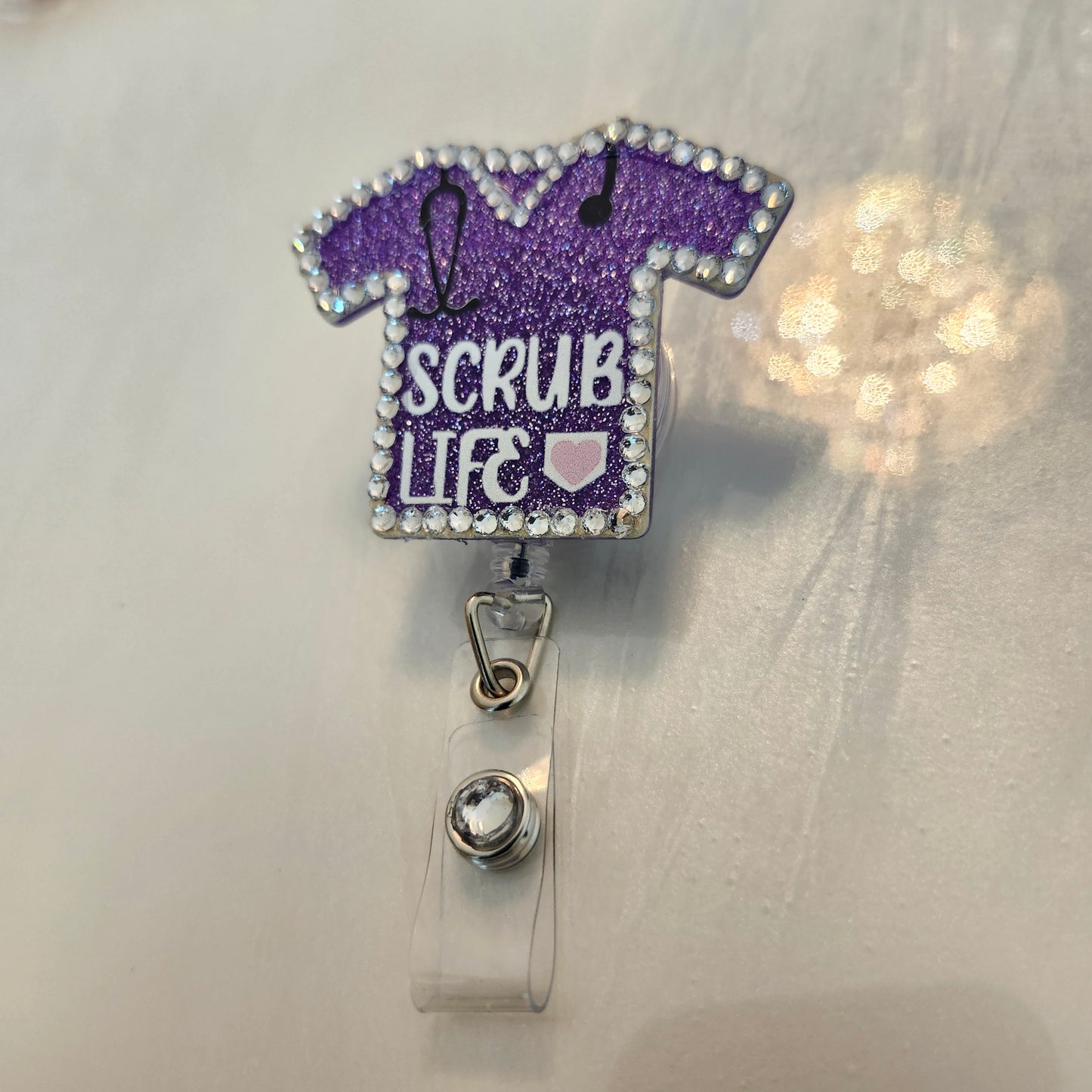 "Scrub Life" - Rhinestone Badge Reel