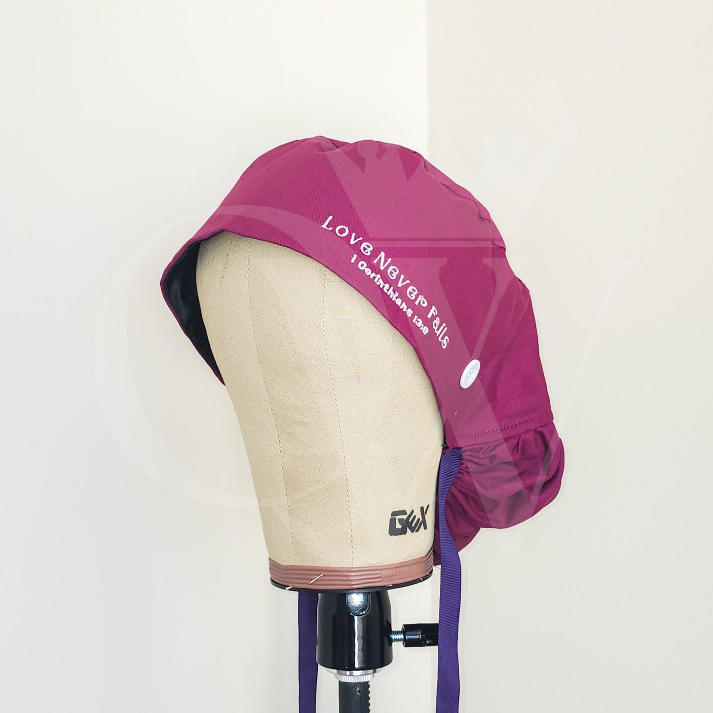 "Love Never Fails" Silk Lining Bonnet Scrub Hats