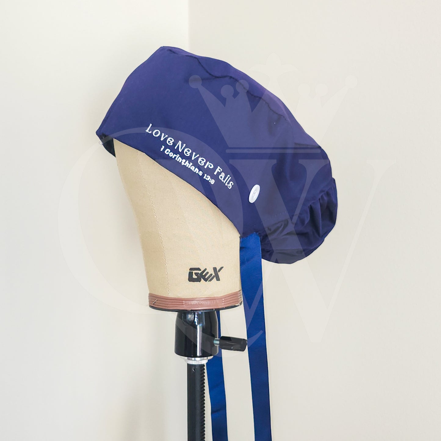 "Love Never Fails" Silk Lining Bonnet Scrub Hats