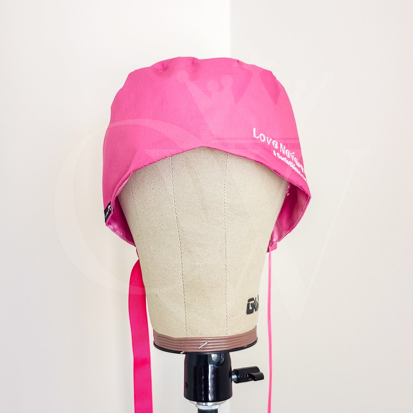 "Love Never Fails" Silk Lining Bonnet Scrub Hats