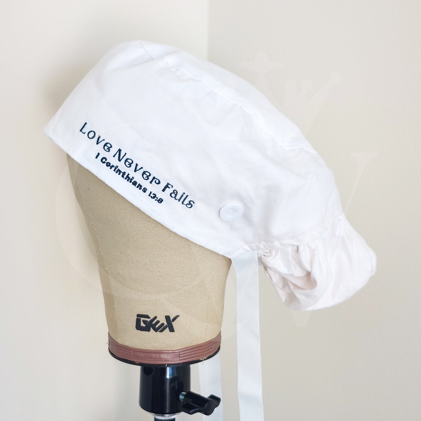 "Love Never Fails" Silk Lining Bonnet Scrub Hats