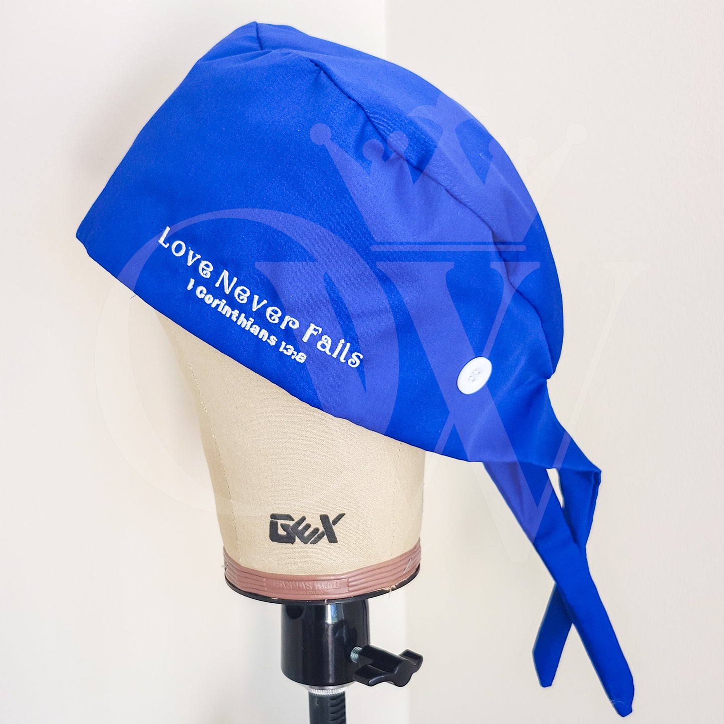 "Love Never Fails" Silk Lining Scrub Hats