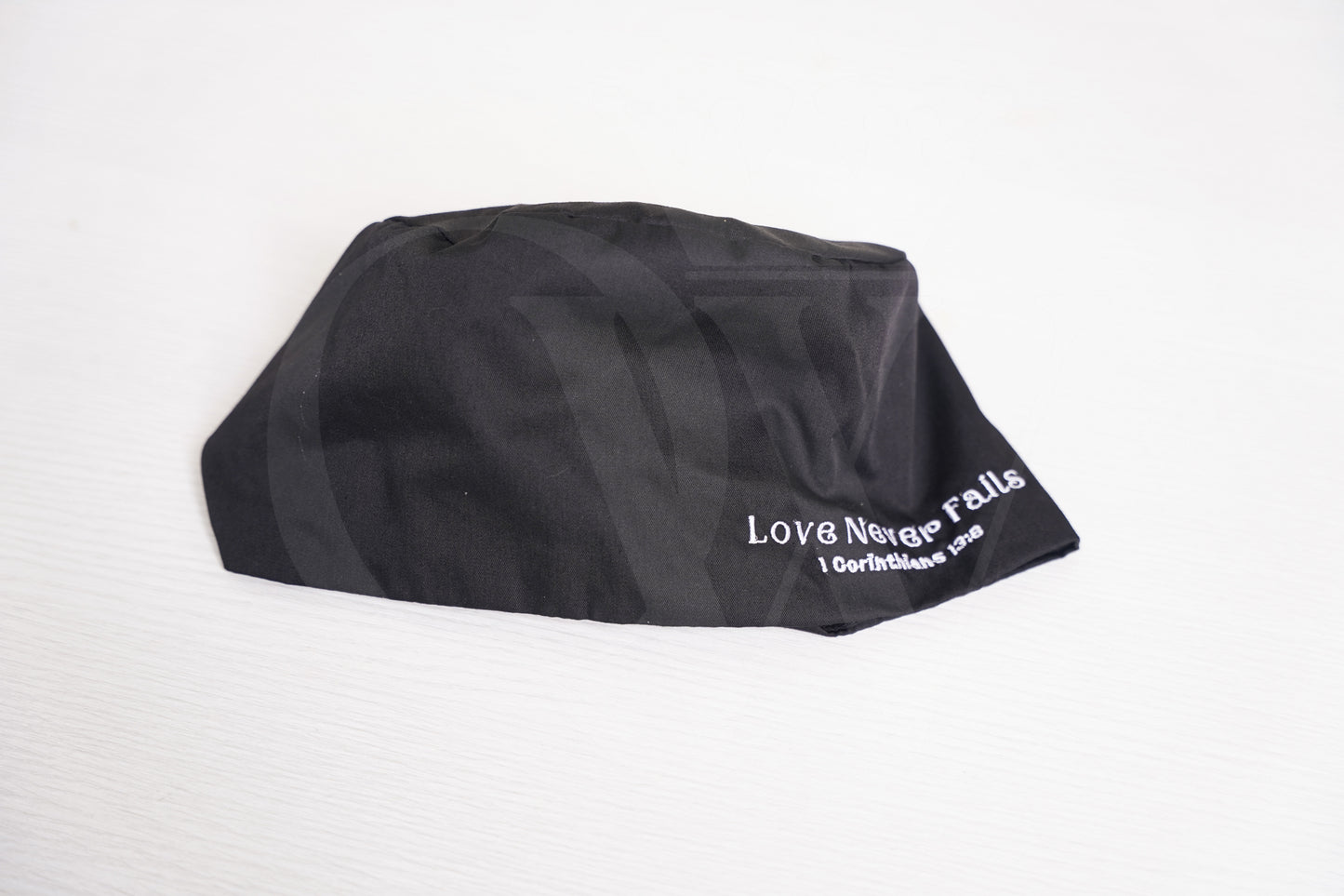 "Love Never Fails" Silk Lining Scrub Hats