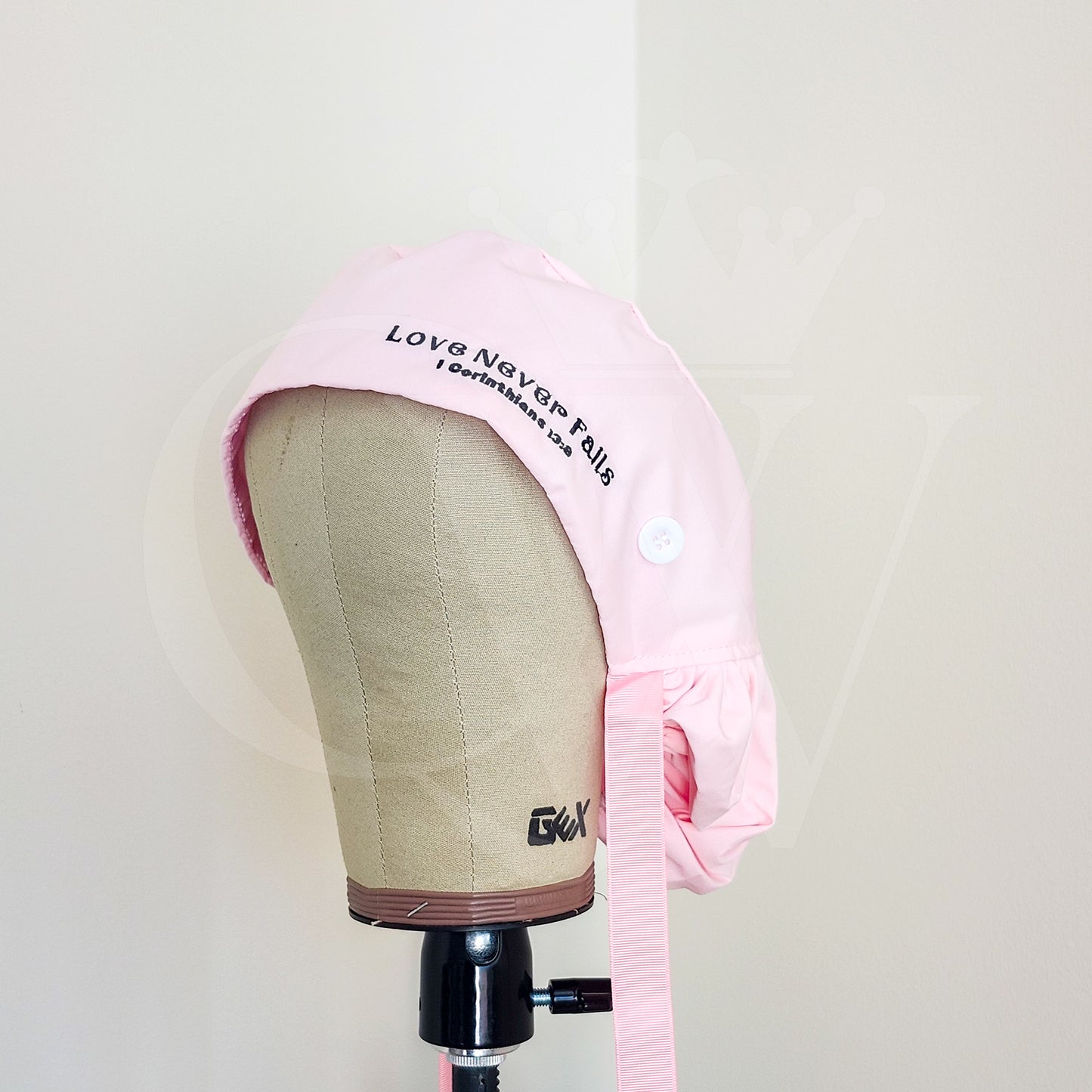 "Love Never Fails" Silk Lining Bonnet Scrub Hats