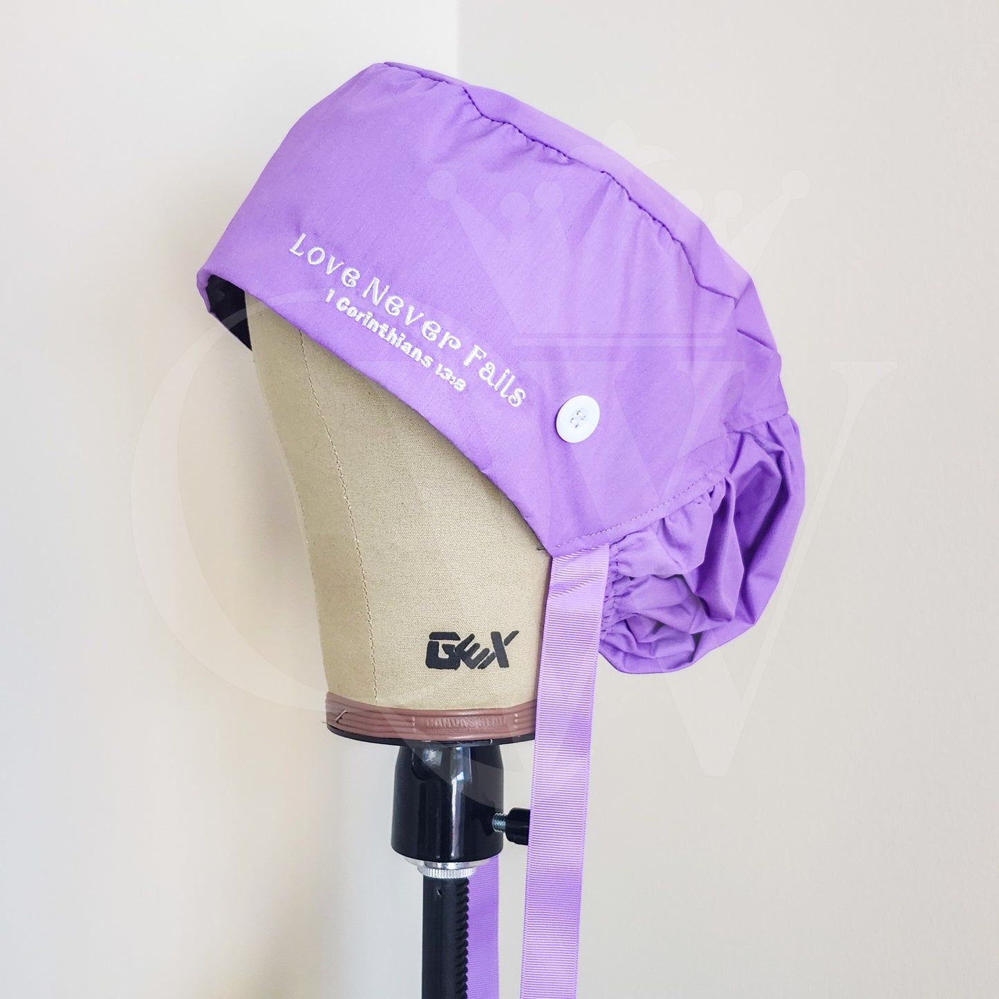 "Love Never Fails" Silk Lining Bonnet Scrub Hats